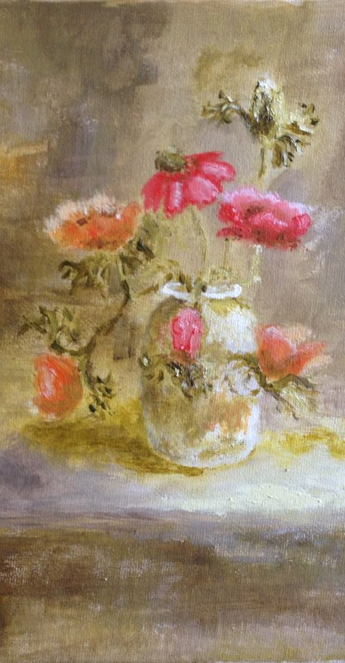 Anemones in Jar by Rebecca Pells