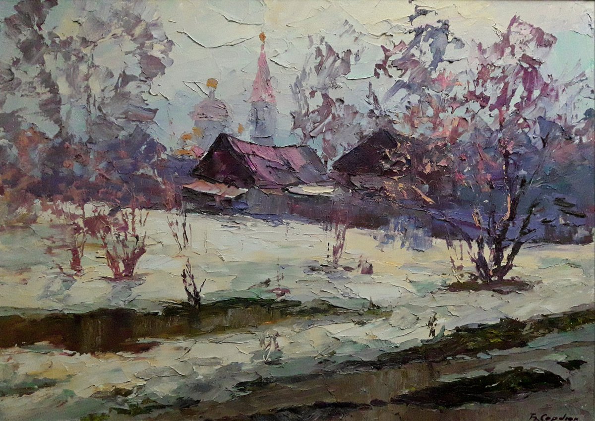 Oil painting End of winter nSerb254 by Boris Serdyuk