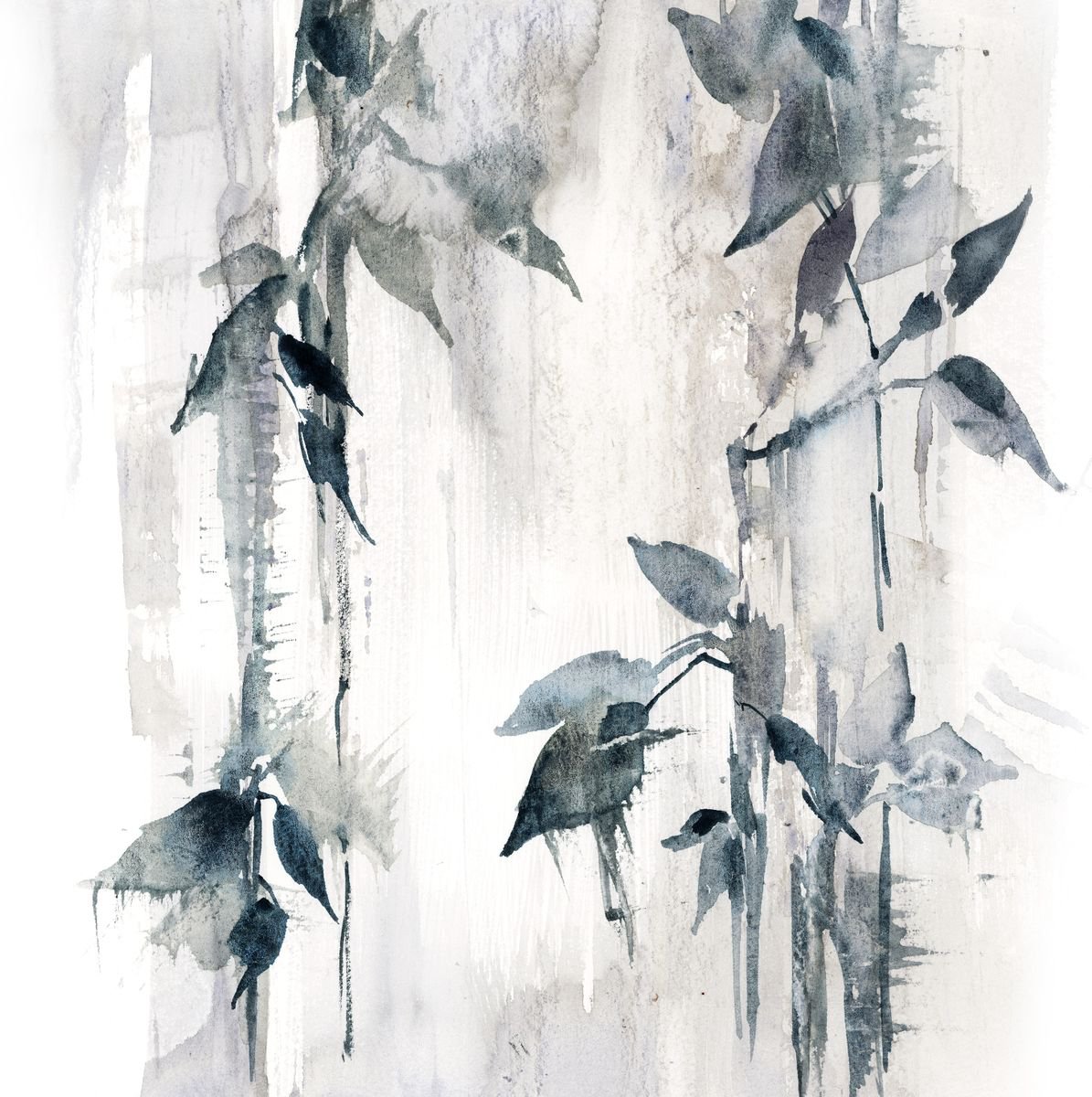 Blue composition n.3 - Abstract watercolor painting by Sophie Rodionov