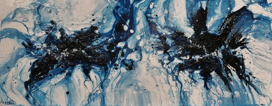 Midnight in the Hamptons 200cm x 80cm Hamptons Style Blue White Abstract Art