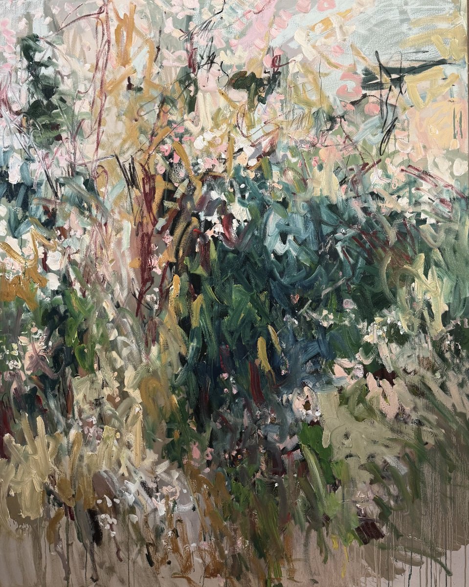 Expressive Landscape Oil Painting By Lilia Orlova-Holmes, 47 X 59", Spring Day, Original Artwork