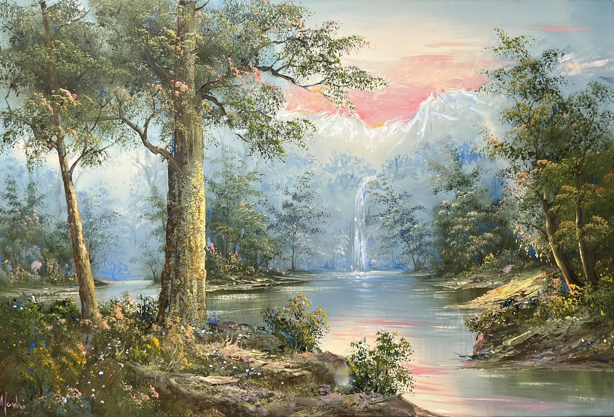 An Idyllic Landscape By Altin Furxhi, 35 X 24, Artwork For Sale On Artfinder