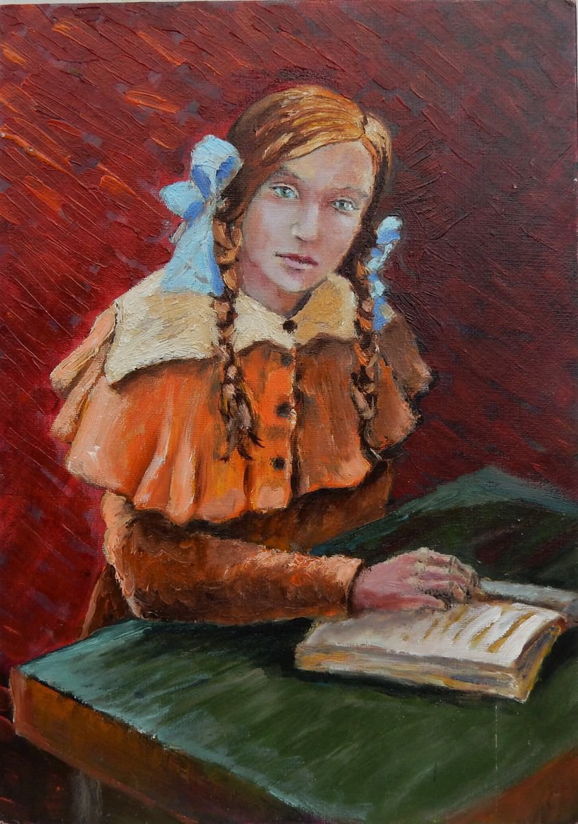 A girl with a book. by Vita Schagen