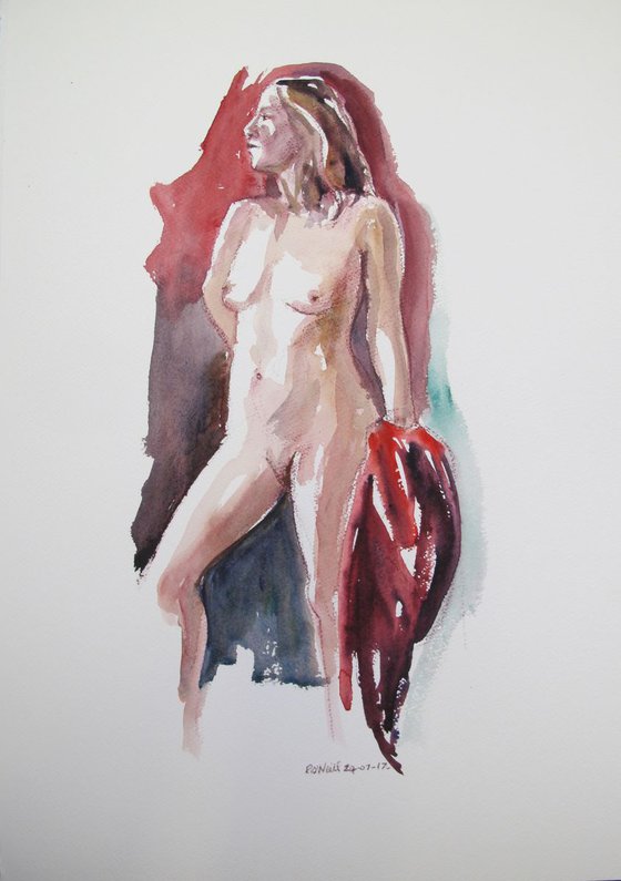 Standing female nude