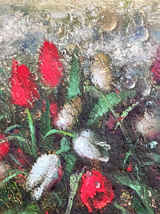 Tulips Behind the Window