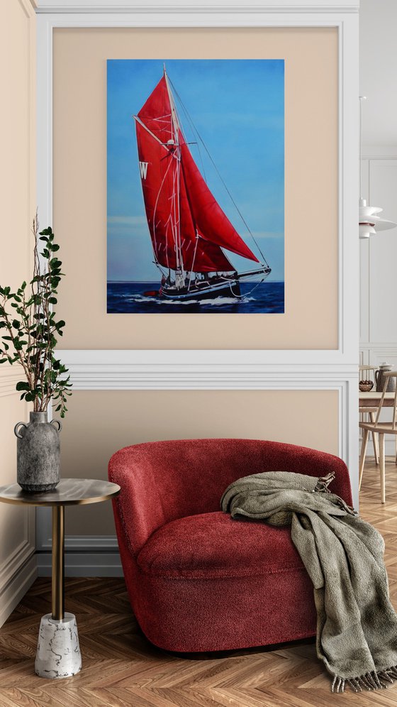 Red sailboat