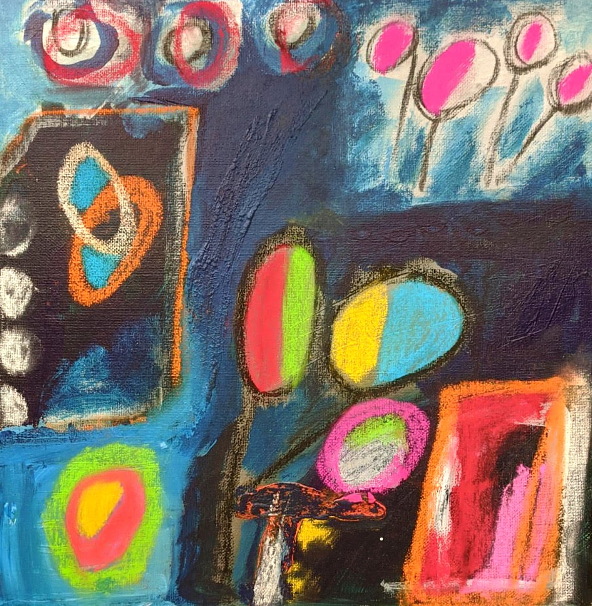 Abstract Painting By Shelli Finch, 12 X 12", Pi, Original Artwork