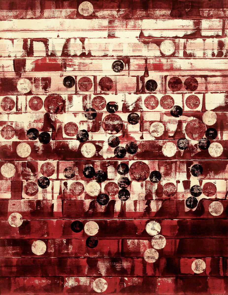 Abstract Acrylic Painting By Petr Strnad, 20 X 26", Nowhere Far Xxii., Original Artwork