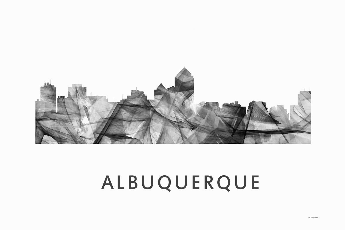 Albuquerque Skyline WB BW by Marlene Watson