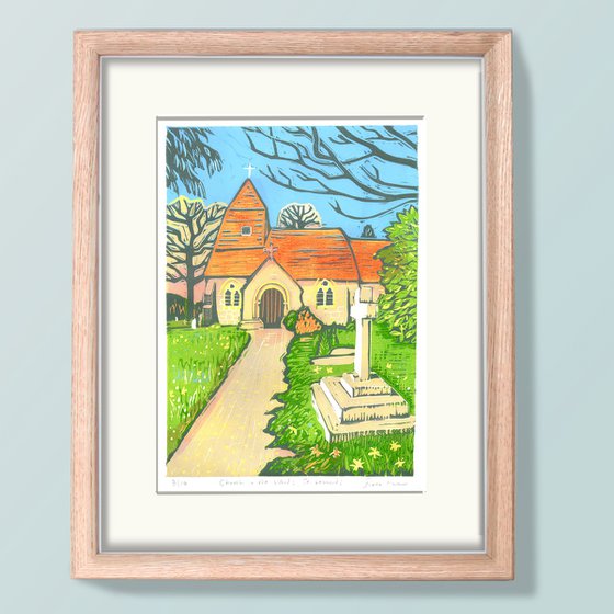 Church in the Wood limited edition linocut