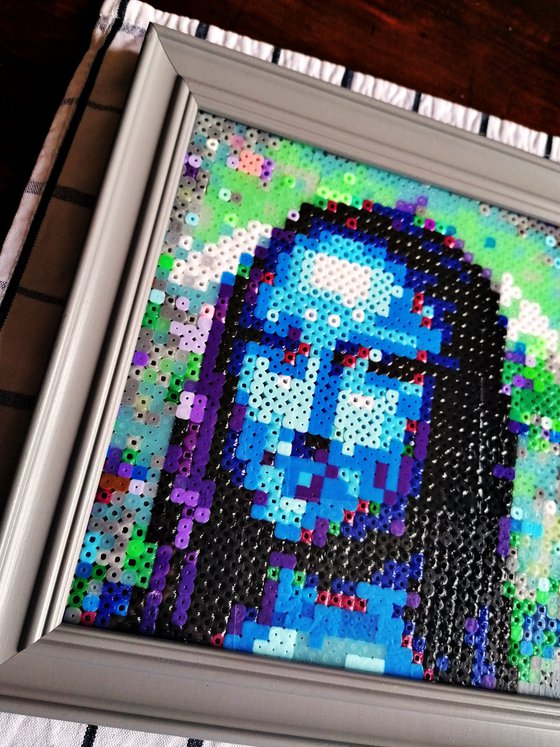 Blue pixel Mona Lisa