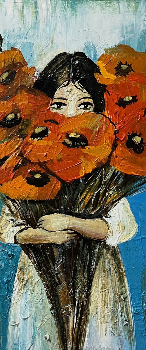 Hidden Behind Poppies by Vahe Bagumyan