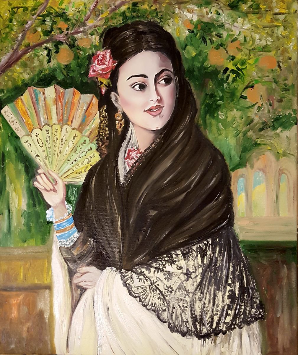 Improvisation on the painting of James Barnold Burgess Spanish Lady with fan by Elina Venkova