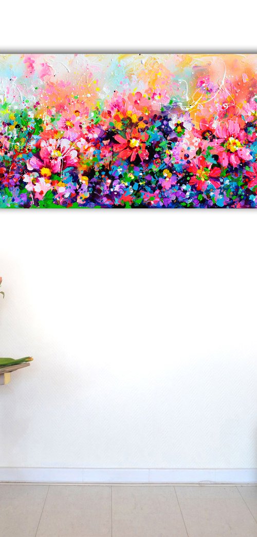 I've Dreamed 22 - Pink and Cottage Flowers by Soos Roxana Gabriela