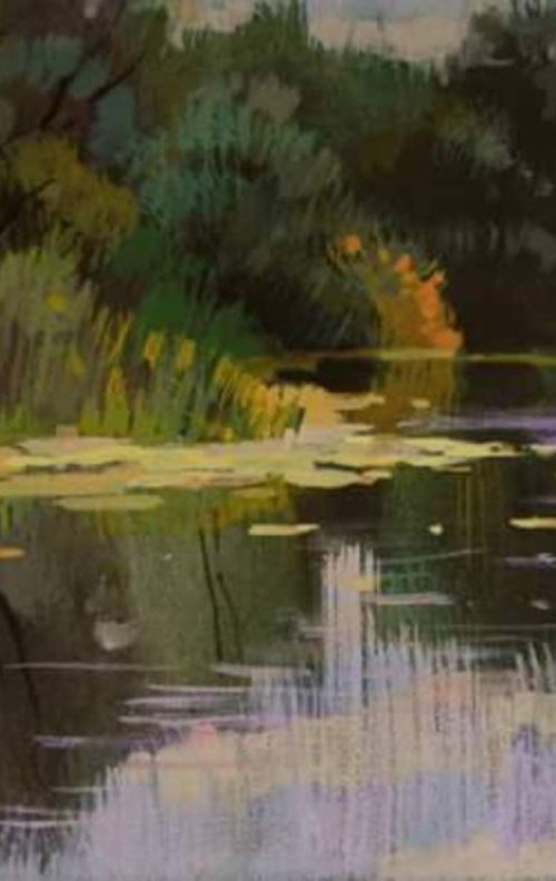 on the river, 45x30 cm by Sergey  Kachin