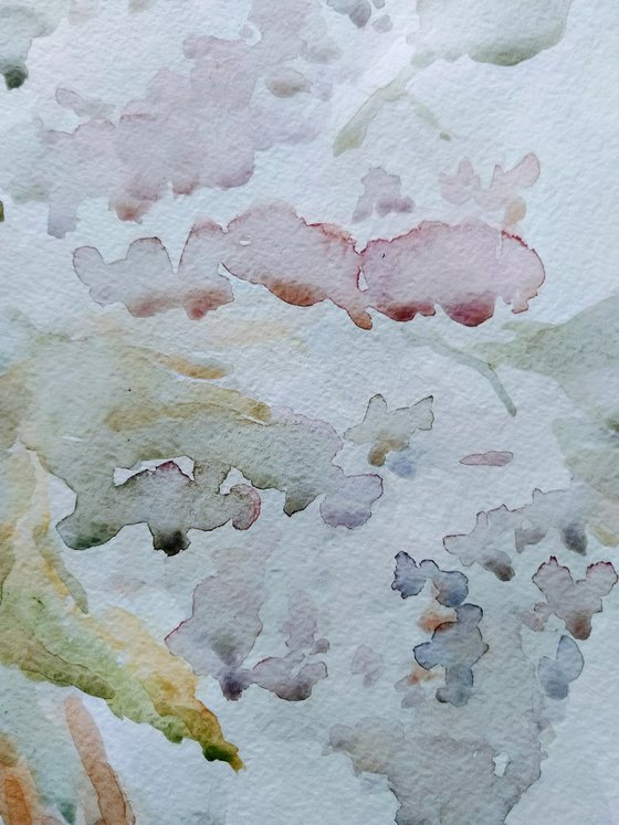 Lilac. Original watercolor painting.