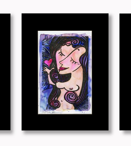 Goddess Collection - Matted Watercolor Paintings by Kathy Morton Stanion by Kathy Morton Stanion