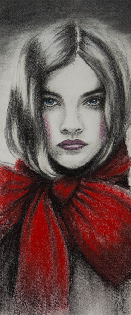 Girl with a red bow by Inna Medvedeva