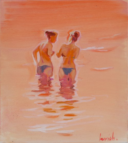 Bathing at Sunset by Alexander Levich