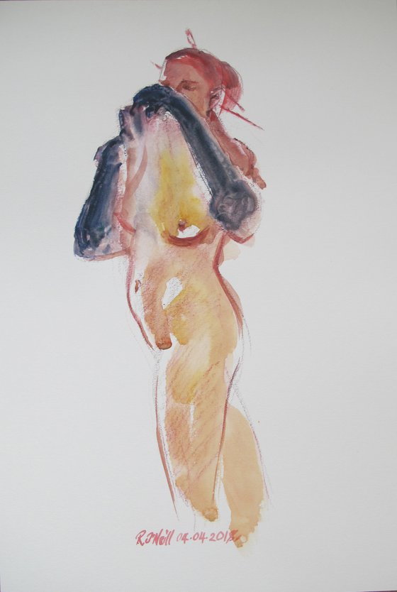 Standing female nude