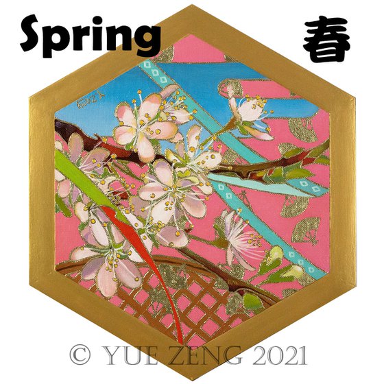 Yuzen style Spring sakura of four season