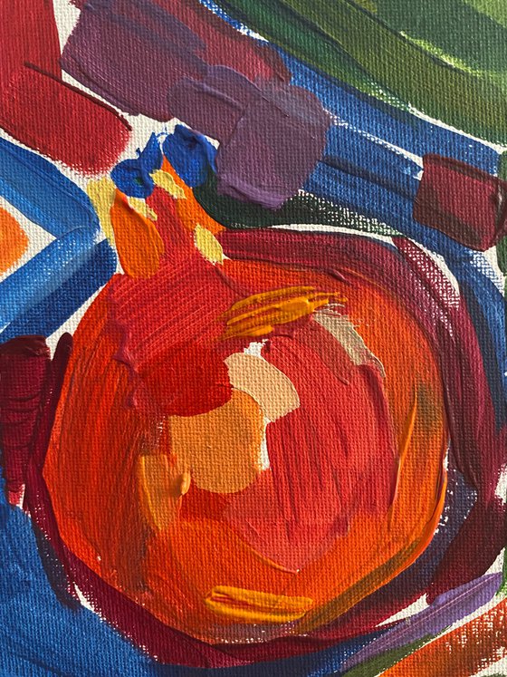 Pomegranates in an Emerald Crystal Vase