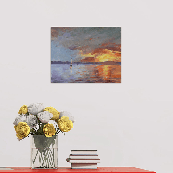 Seascape in orange