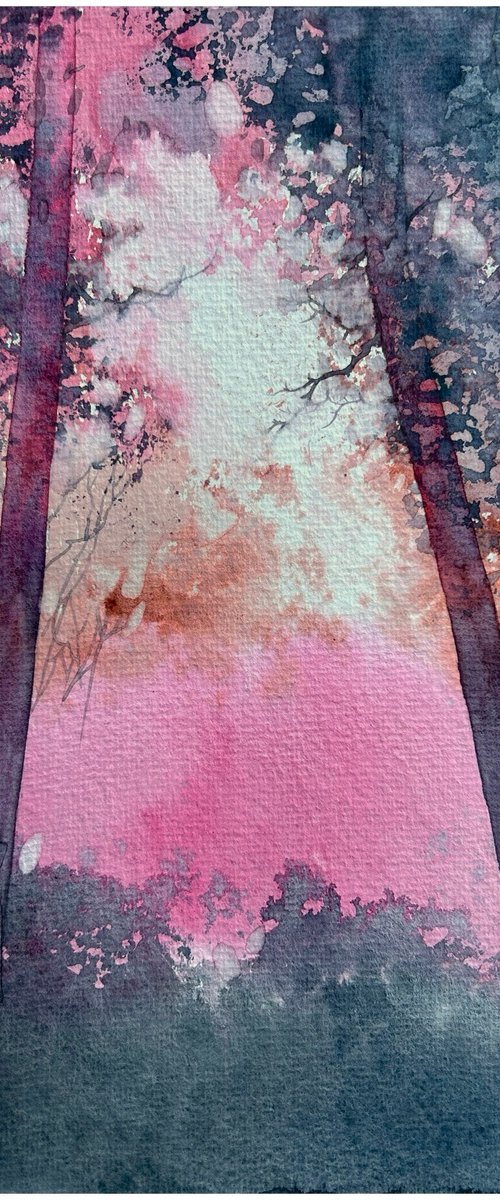 Blush Mist Forest by Nazar Grunyka