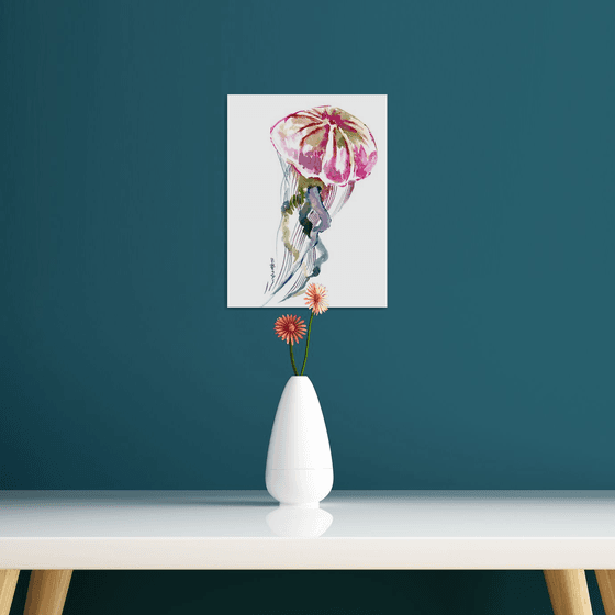 Jellyfish watercolor painting