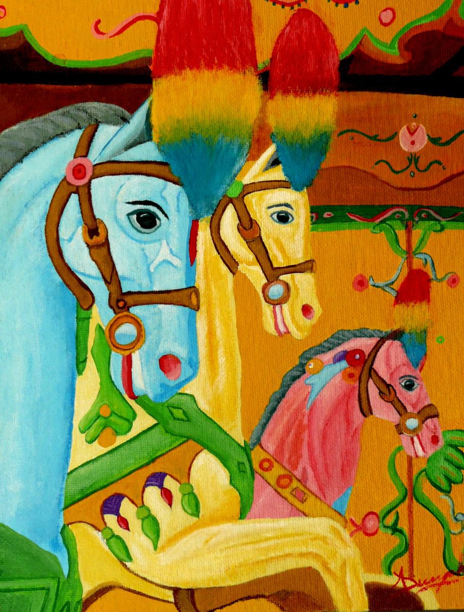 Carousel Horses by Dunphy Fine Art