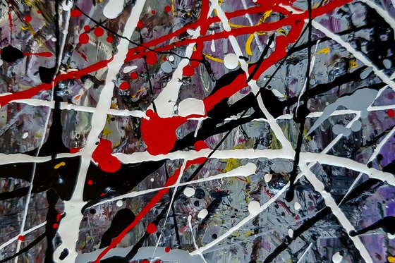 - Through the Chaos - Abstract expressionism JACKSON POLLOCK style enamel on canvas