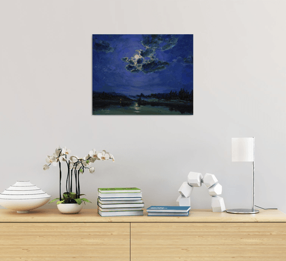 Moon over the lake