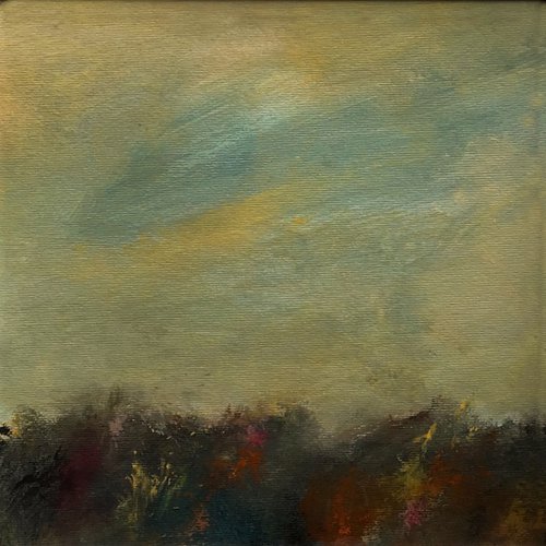 Harvest Sky I - original, mounted painting by Jon Joseph