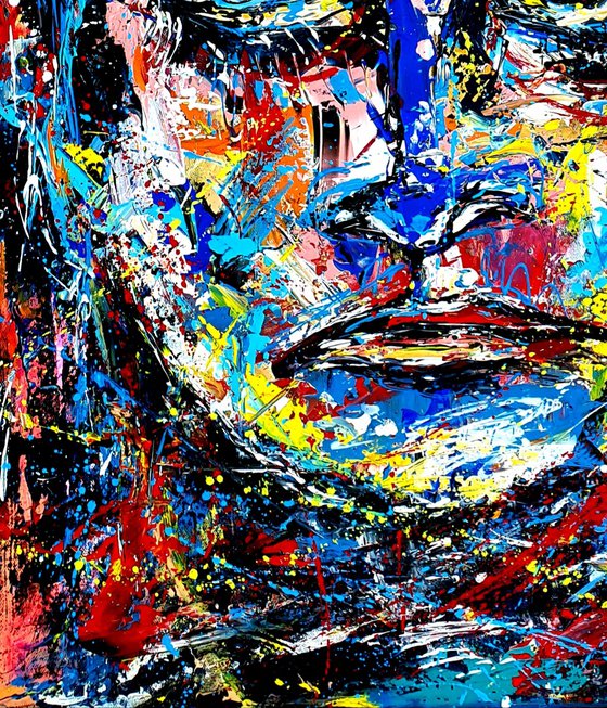 Abstract Face, Sad Women Acrylic painting by Jovan Srijemac | Artfinder