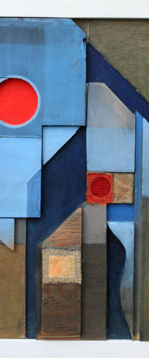 Relief Construction with Red Circles by Liam Hennessy