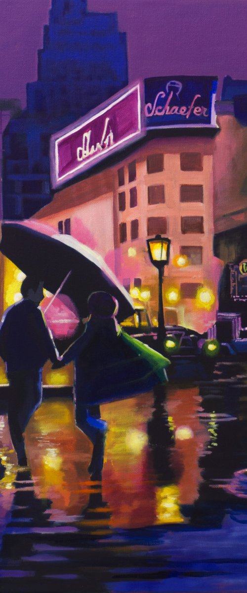 Out on the town, couple painting by Gordon Bruce