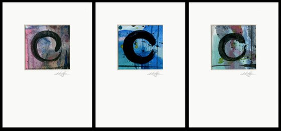 Enso Of Zen Collection 5 - 3 Abstract Zen Circle paintings by Kathy Morton Stanion