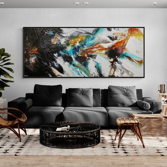 Blended Potion 240cm x 100cm Textured Abstract Art