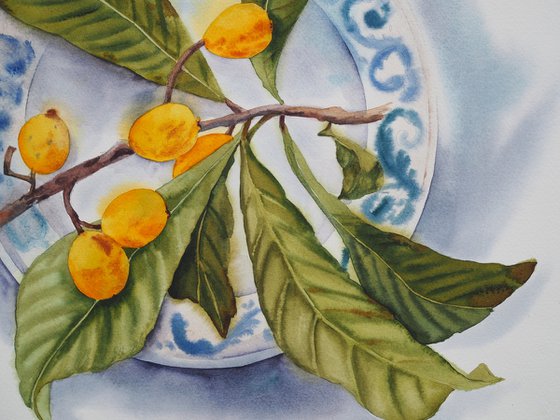 Medlar on a Turkish plate