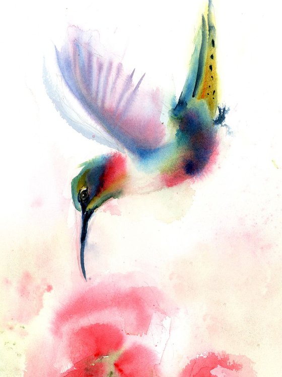 Hummingbird with flower (3)