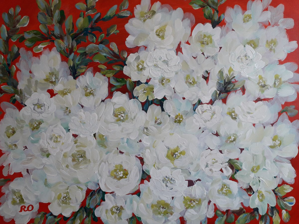  White Flowers By Olga Rokhmanyuk | Roartus, 28 X 22, Artwork For Sale On Artfinder