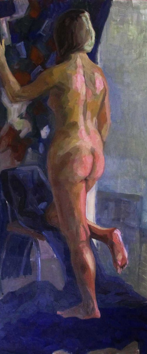 Nude female model from the back by Kateryna Bortsova