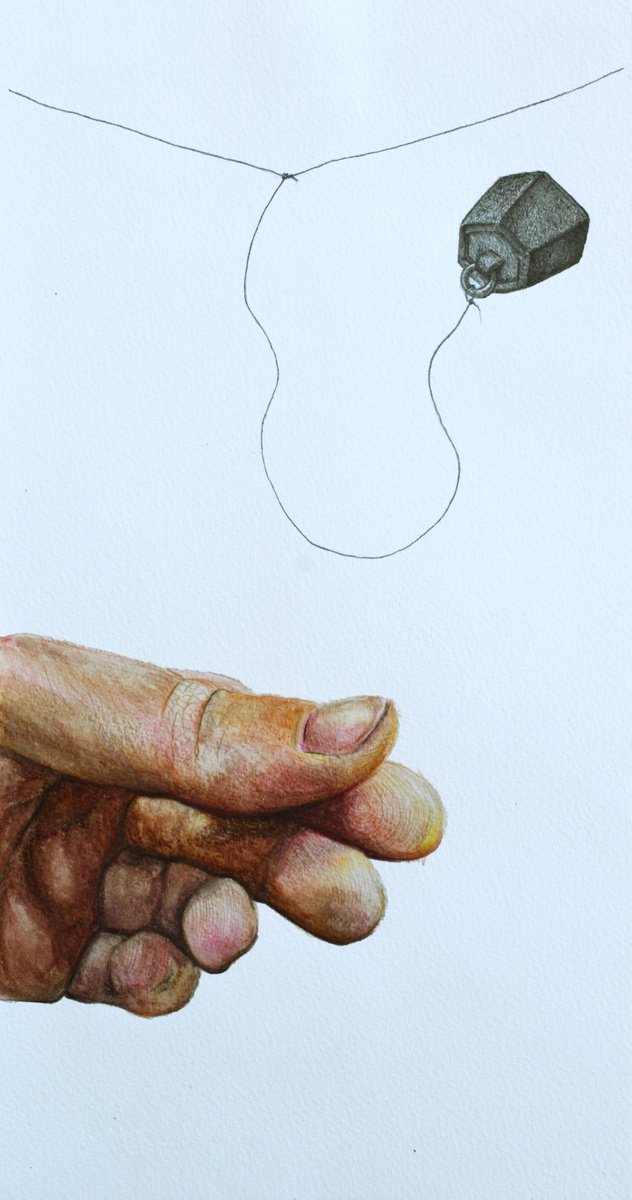 Portrait Painting By Andromachi Giannopoulou, 7 X 12, Gravity, Original Artwork