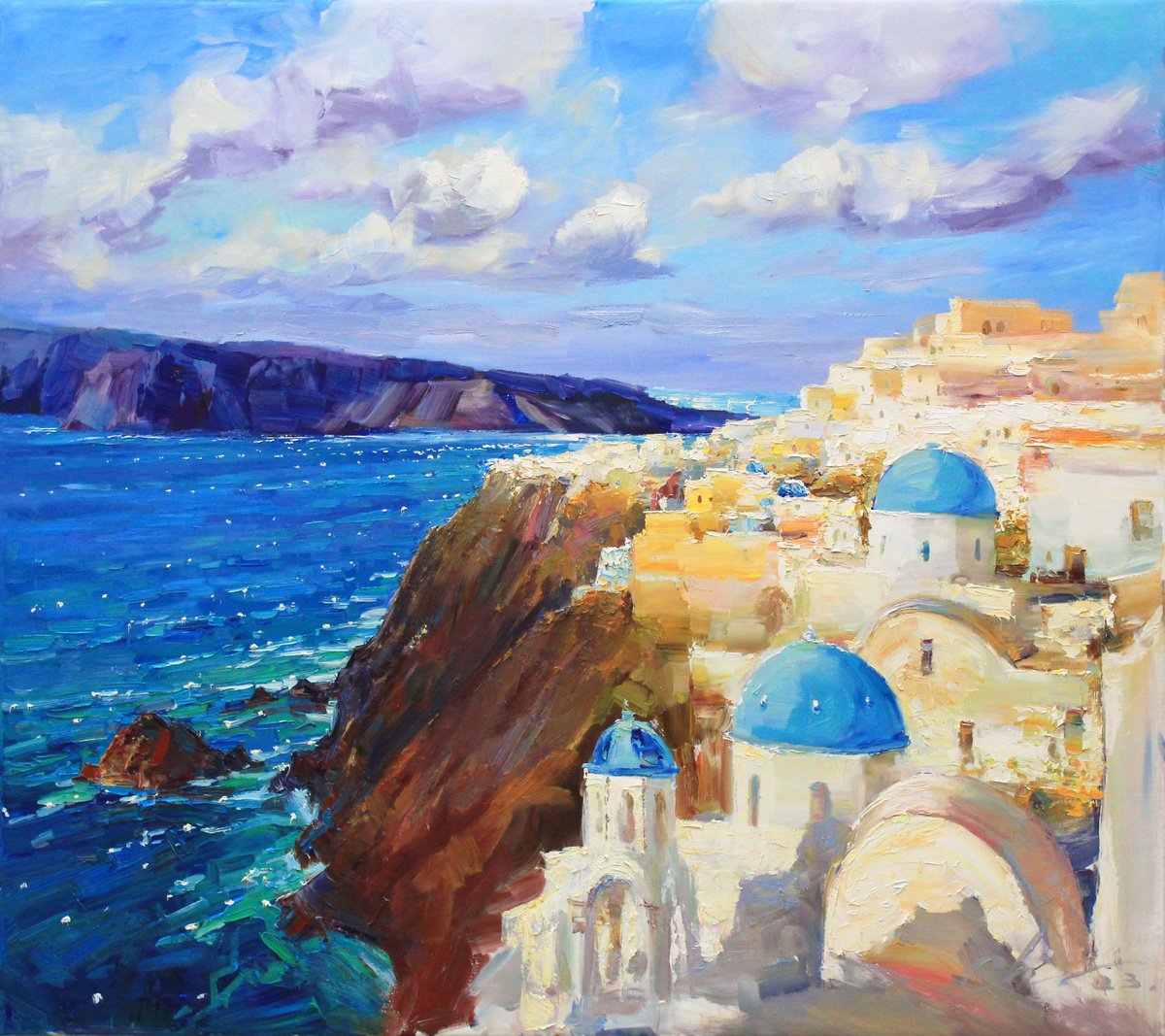 Santorini, Greece By Serhii Cherniakovskyi, 35 X 31, Artwork For Sale On Artfinder
