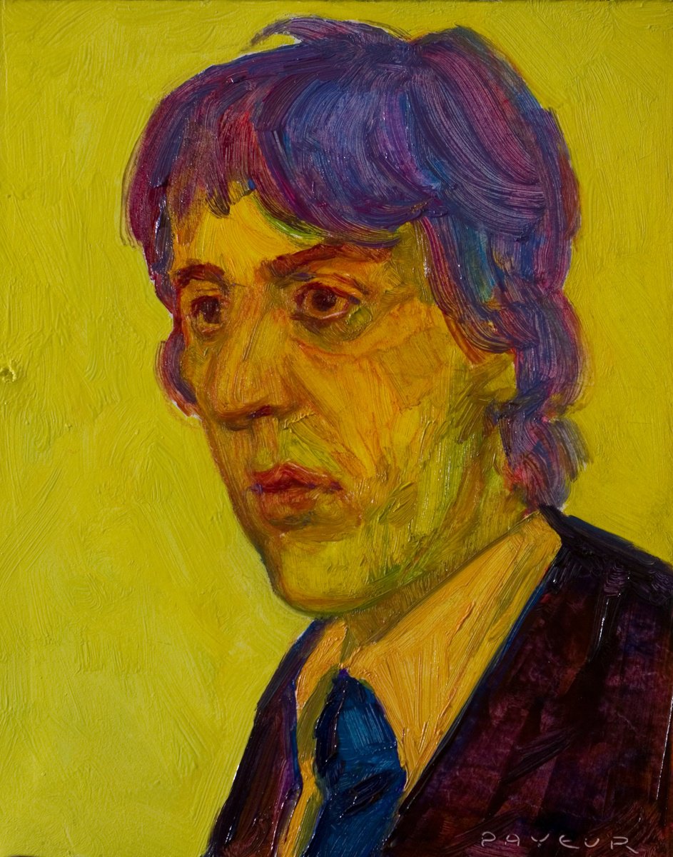 Urban And Pop Oil Painting , Pop Yellow Al Pacino By Olivier Payeur, 7 X 9, Artwork For Sale On Artfinder