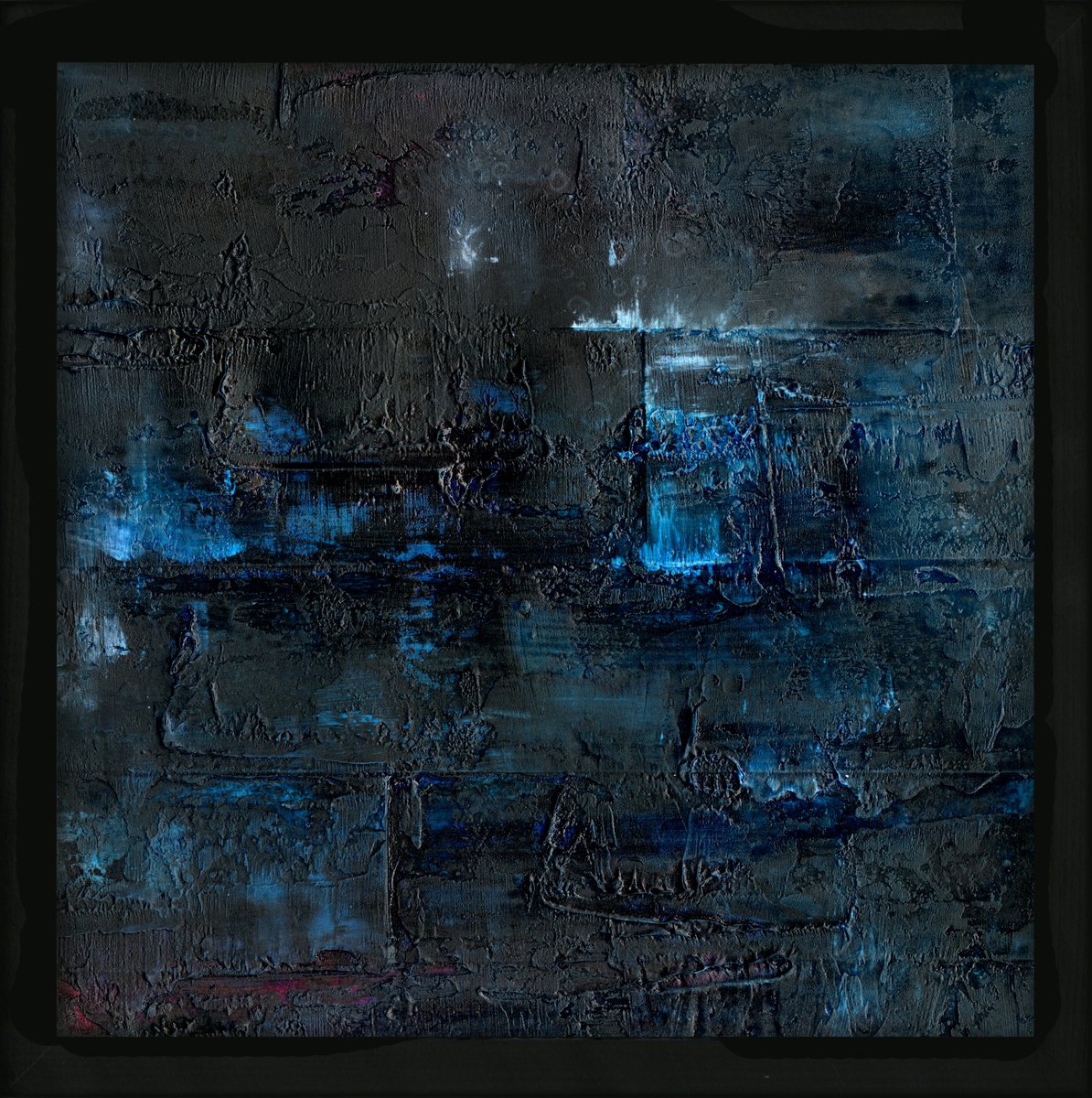 Abstract Painting By Kathy Morton Stanion, 13 X 13", Midnight Magic 8, Original Artwork