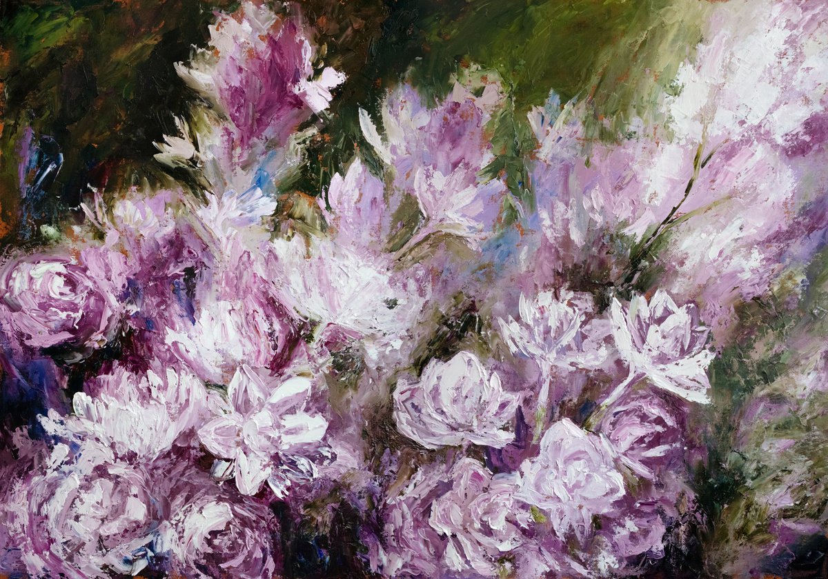 Abstract lilac | 100*70 cm by Lada Ziangirova