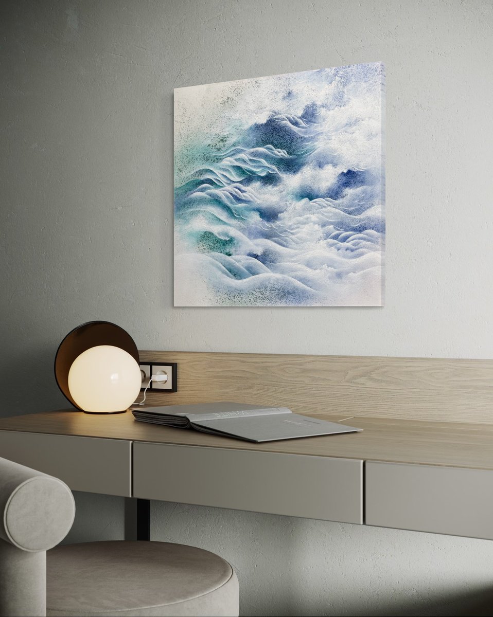 Organic Abstract Acrylic Painting By Francesca Borgo, 24 X 24, That Water Ballet, Original Artwork