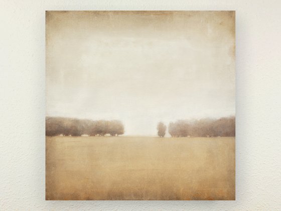 Field And Trees 220316, earth tones tonal landscape with trees