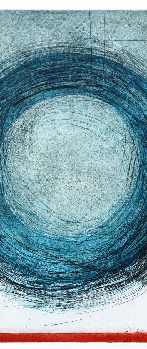 Heike Roesel "Loop" (colour composition 5) fine art etching in edition of 5 by Heike Roesel